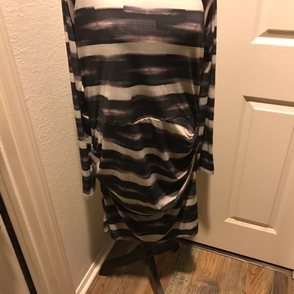 Rachel Roy Black Purple Beige. Like New.mid Length Ruching and A Waisy Work/Offi - Picture 2 of 11